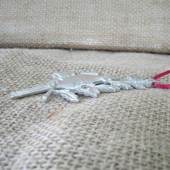 Pewter Cardinal & Holly Hanging Ornament - Picture 7 of 16